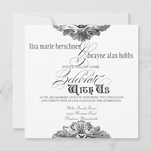 Eet, Drink n Getrouwd bruidsbruiloft uitnodiging (Achterkant)