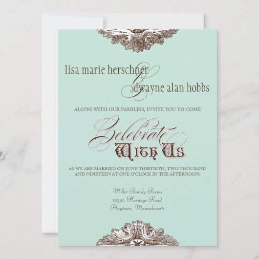 Eet, Drink n Getrouwd bruidsbruiloft uitnodiging (Achterkant)