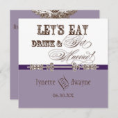 Eet, Drink n Getrouwd bruidsbruiloft uitnodiging (Voorkant / Achterkant)