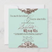 Eet, Drink n Getrouwd Script bruiloft uitnodiging (Achterkant)