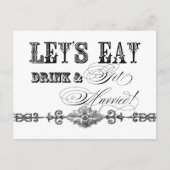 Eet, Drink n Trouw, bruidsdouche uitnodiging (Voorkant)