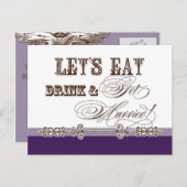 Eet, Drink n Trouw, bruidsdouche uitnodiging (Voorkant / Achterkant)