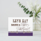 Eet, Drink n Trouw, bruidsdouche uitnodiging (Staand voorkant)