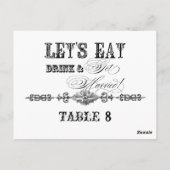 Eet, Drink n Trouw, Tafelnummer Briefkaarten (Achterkant)