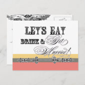 Eet, Drink n Trouw, wees mijn bruidsmeisje Uitnodi Uitnodiging Briefkaart (Voorkant / Achterkant)