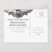 Eet, Drink n Trouw, wees mijn bruidsmeisje Uitnodi Uitnodiging Briefkaart (Achterkant)