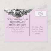 Eet, Drink n Trouw, wees mijn bruidsmeisje Uitnodi Uitnodiging Briefkaart (Achterkant)