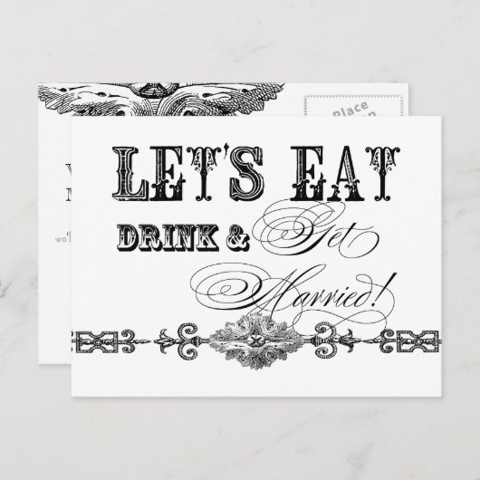 Eet, Drink n Trouw, wees mijn Maid of Honor Kaart (Voorkant / Achterkant)