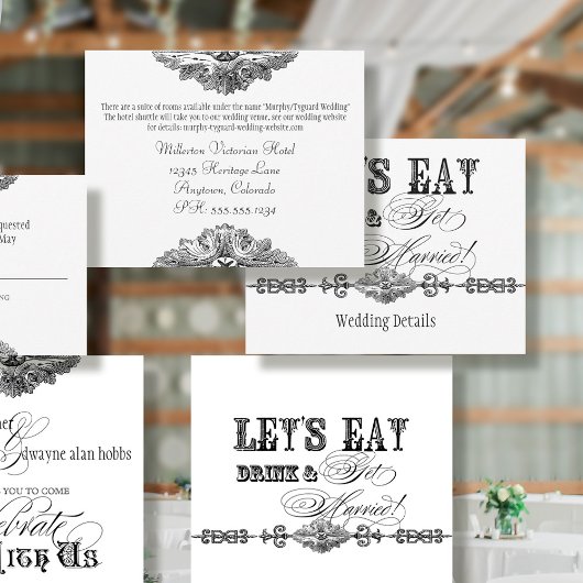 Eet, Drink n Trouwen Formal Wedding Details Kaart
