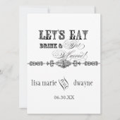 Eet, Drink n Trouwen Formele Huwelijksuitnodiging Kaart (Voorkant)