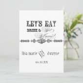 Eet, Drink n Trouwen Formele Huwelijksuitnodiging Kaart (Staand voorkant)