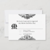 Eet, Drink n Trouwen Formele RSVP Respons Kaart (Achterkant)