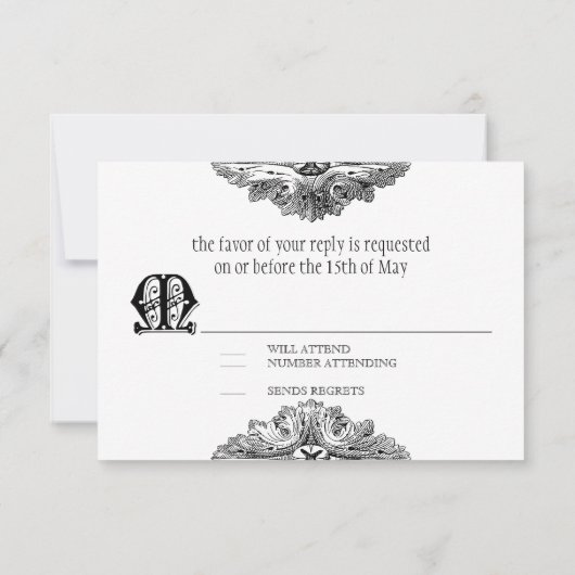 Eet, Drink n Trouwen Formele RSVP Respons Kaart (Achterkant)