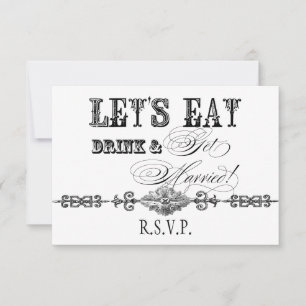 Eet, Drink n Trouwen Formele RSVP Respons Kaart