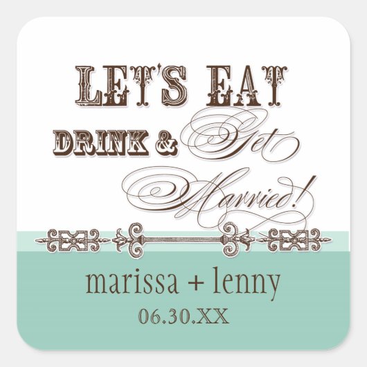 Eet, Drink n Trouwen Matching Stickers of zeehond (Voorkant)