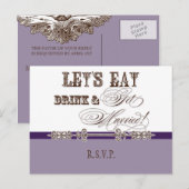 Eet, Drink n Trouwen, RSVP Response Briefkaart (Voorkant / Achterkant)