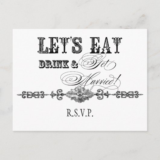 Eet, Drink n Trouwen, RSVP Response Briefkaart (Voorkant)