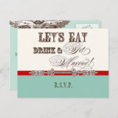 Eet, Drink n Trouwen, RSVP Response Briefkaart (Voorkant / Achterkant)