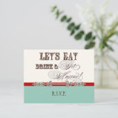 Eet, Drink n Trouwen, RSVP Response Briefkaart (Staand voorkant)