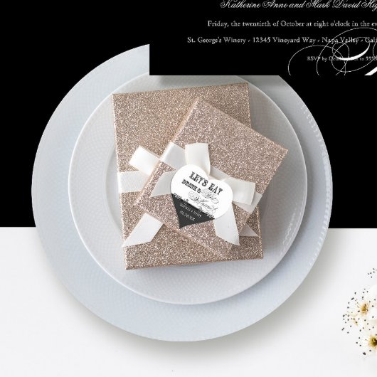 Eet, Drink n Trouwen Zwart Wit Typografie Hart Sticker