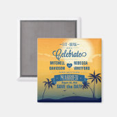 Eet Drink n Vier Zomer Zonsondergang Bewaar de Dat Magneet (Voorkant / Achterkant)