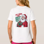 Eet Drink Nap whats Diet, Funny Santa T-shirt (Achterkant)