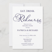 Eet Drink Oefen Elegant Script Proefbruiloft Diner Kaart (Voorkant)