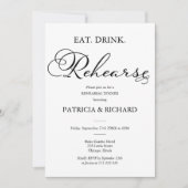 Eet Drink Oefen Elegant Script Proefdinermaal Kaart (Voorkant)
