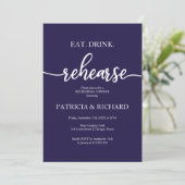 Eet Drink Oefen Navy Blue Oefendiner Kaart (Staand voorkant)