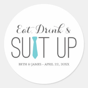 Eet Drink & pak omhoog Groomsmen Stickers