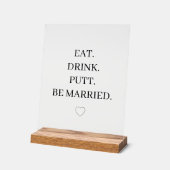EET. DRINK. PUTT. GETROUWD. | Leuke golfbruiloft Acryl Bord (Hoek)