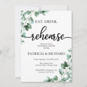 Eet Drink Rehearse Greenery repetitie diner Kaart (Voorkant)