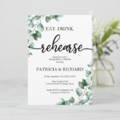 Eet Drink Rehearse Greenery repetitie diner Kaart (Staand voorkant)