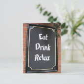 Eet Drink Relax voedselbord Briefkaart (Staand voorkant)