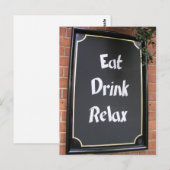 Eet Drink Relax voedselbord Briefkaart (Voorkant / Achterkant)