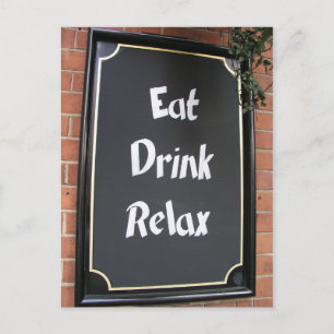Eet Drink Relax voedselbord Briefkaart
