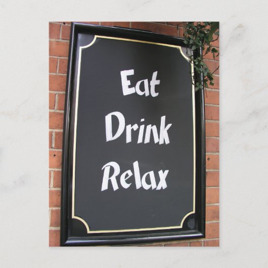 Eet Drink Relax voedselbord Briefkaart (Voorkant)
