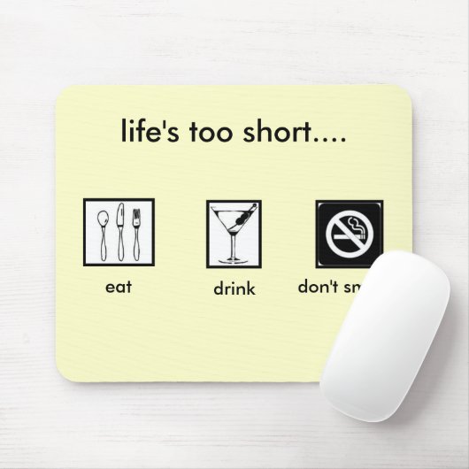 Eet.drink.rook niet. muismat (Met muis)