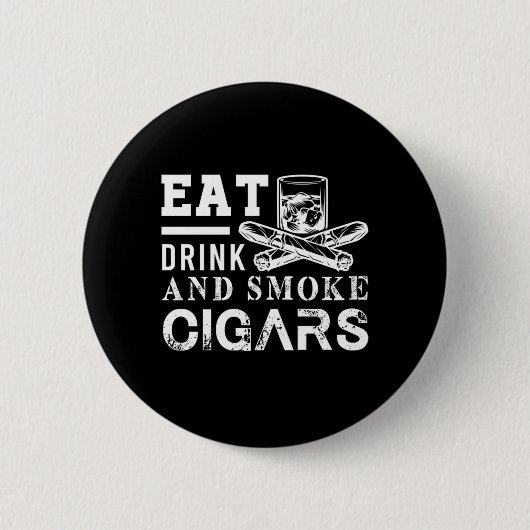 Eet Drink Rooke Cigars Humidor Cutter Cigar Smoker Ronde Button 5,7 Cm (Voorkant)