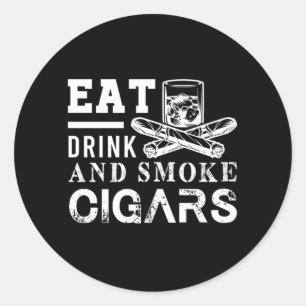 Eet Drink Rooke Cigars Humidor Cutter Cigar Smoker Ronde Sticker