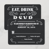Eet Drink & RSVP Westerse bruiloft antwoordkaart v Kaartje (Voorkant / Achterkant)
