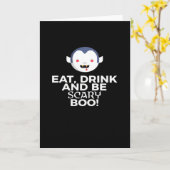 Eet Drink Scary Boo Halloween Design Creative Casu Kaart (Gele Bloem)
