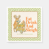 Eet Drink Sleigh Tropische Kerst Papier Bord Servet (Voorkant)
