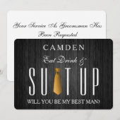 Eet Drink & Suitup Goud Wil je mijn getuige zijn Kaart (Voorkant / Achterkant)