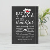 Eet-Drink, Thanksgiving van het karton Kaart (Staand voorkant)