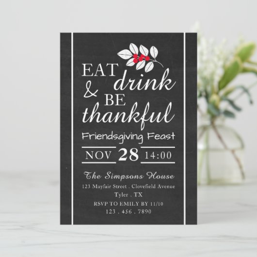 Eet-Drink, Thanksgiving van het karton Kaart (Staand voorkant)