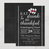 Eet-Drink, Thanksgiving van het karton Kaart (Voorkant / Achterkant)