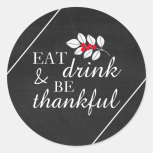 Eet-Drink, Thanksgiving van karton Ronde Sticker
