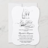 Eet Drink & Trouw Zilveren Champagne Bruiloft Kaart (Voorkant)