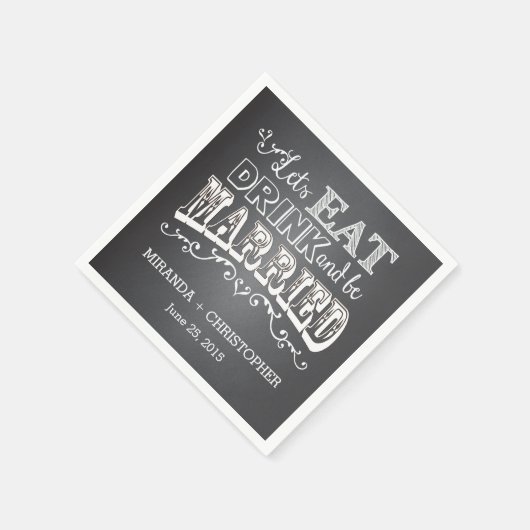 Eet Drink & Trouwen Gepersonaliseerde bruiloft ser Servetten (Hoek)
